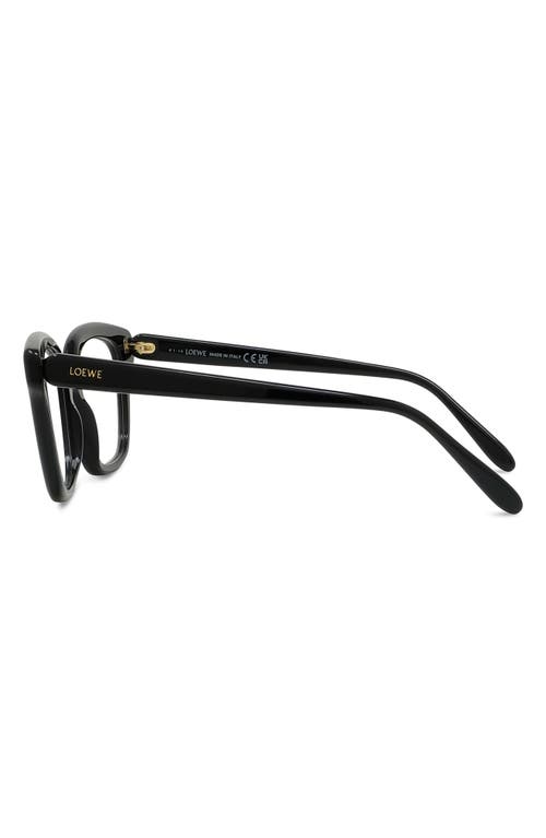 Loewe Slim 51mm Geometric Optical Glasses In Shiny Black