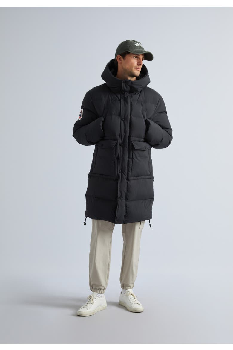 Insulated Longline Puffer Coat, Alternate, color, Black