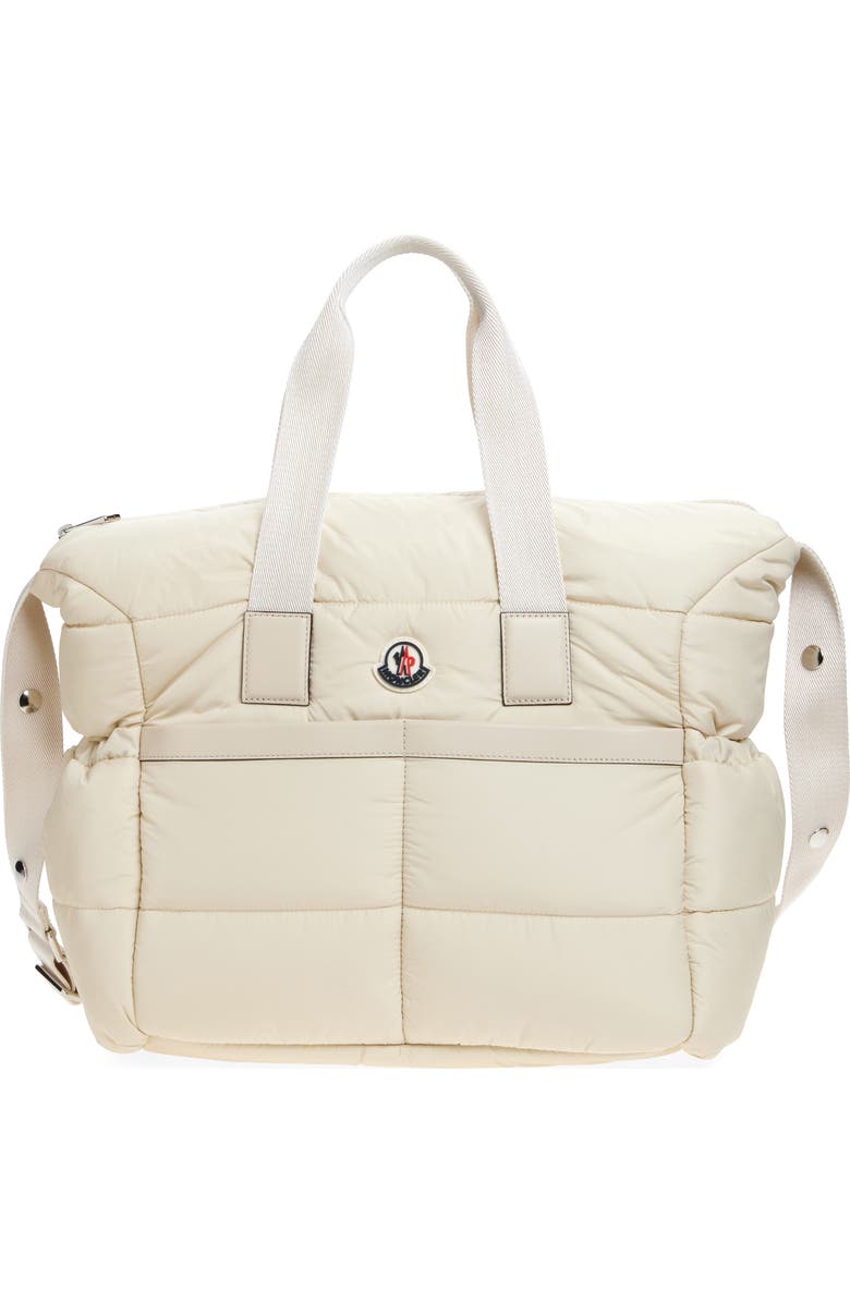 Moncler Mommy Quilted Diaper Bag, Main, color, Beige