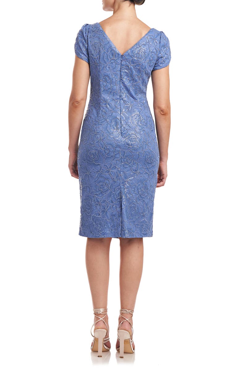 JS Collections Brie Sequin Tulip Sleeve Mesh Cocktail Dress, Alternate, color, 