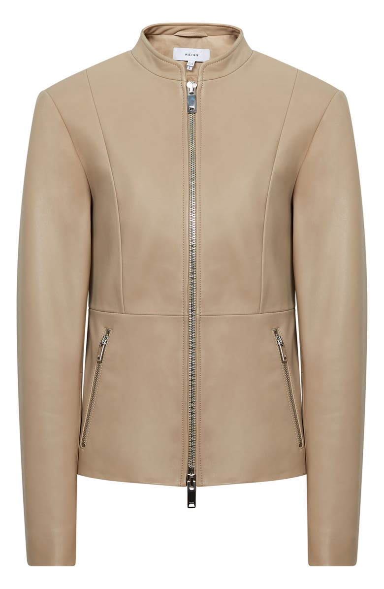 Reiss Ania Leather Jacket, Alternate, color, 