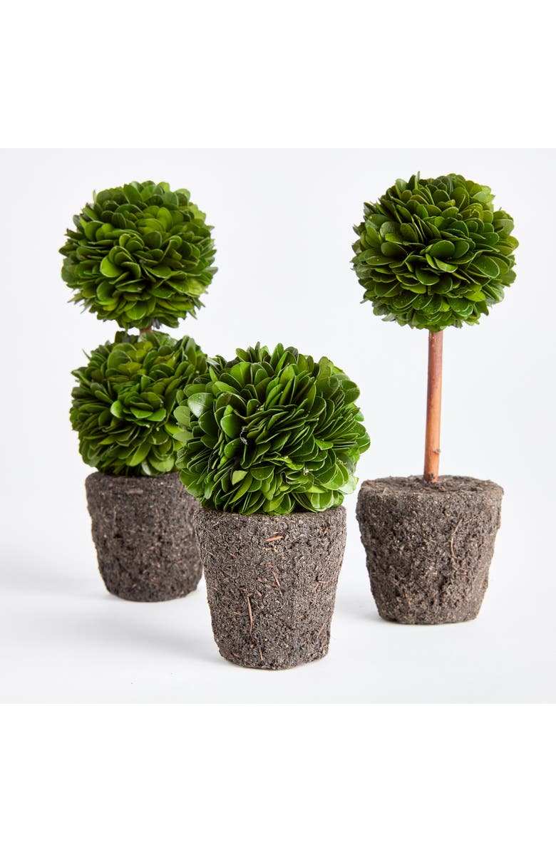 Napa Home & Garden Boxwood Mini Topiary Drop-Ins Set of 3, Alternate, color, Green