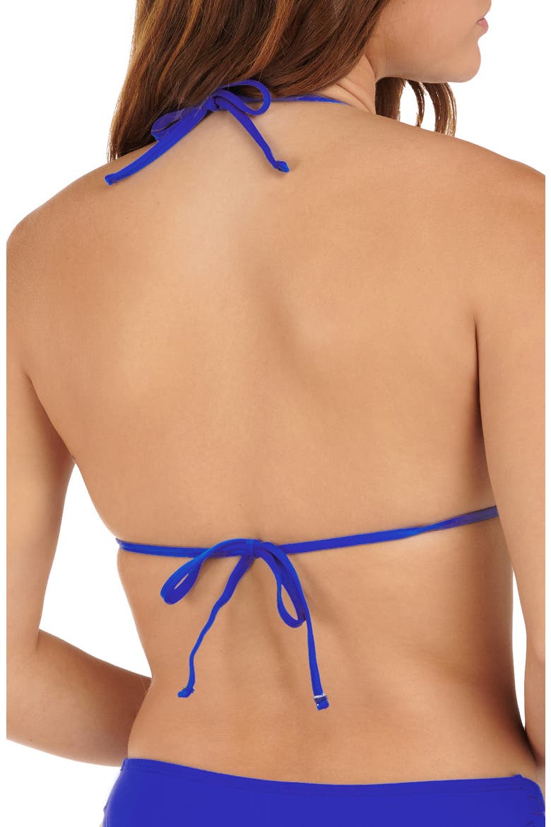 Solid Seamed Triangle Bikini Top, Alternate, color, OCEAN