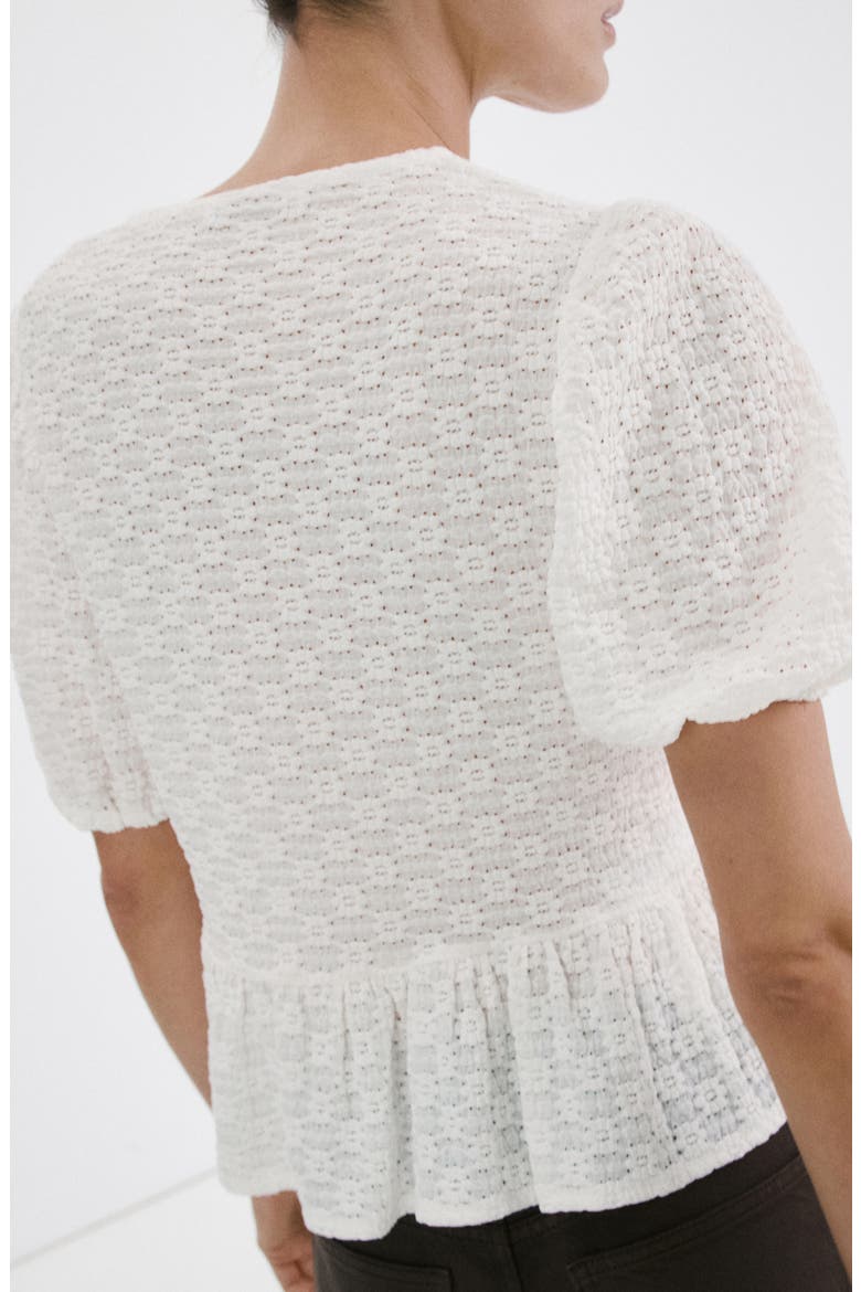 Eyelet Embroidery Tie Front Shirt, Alternate, color, OFF WHITE