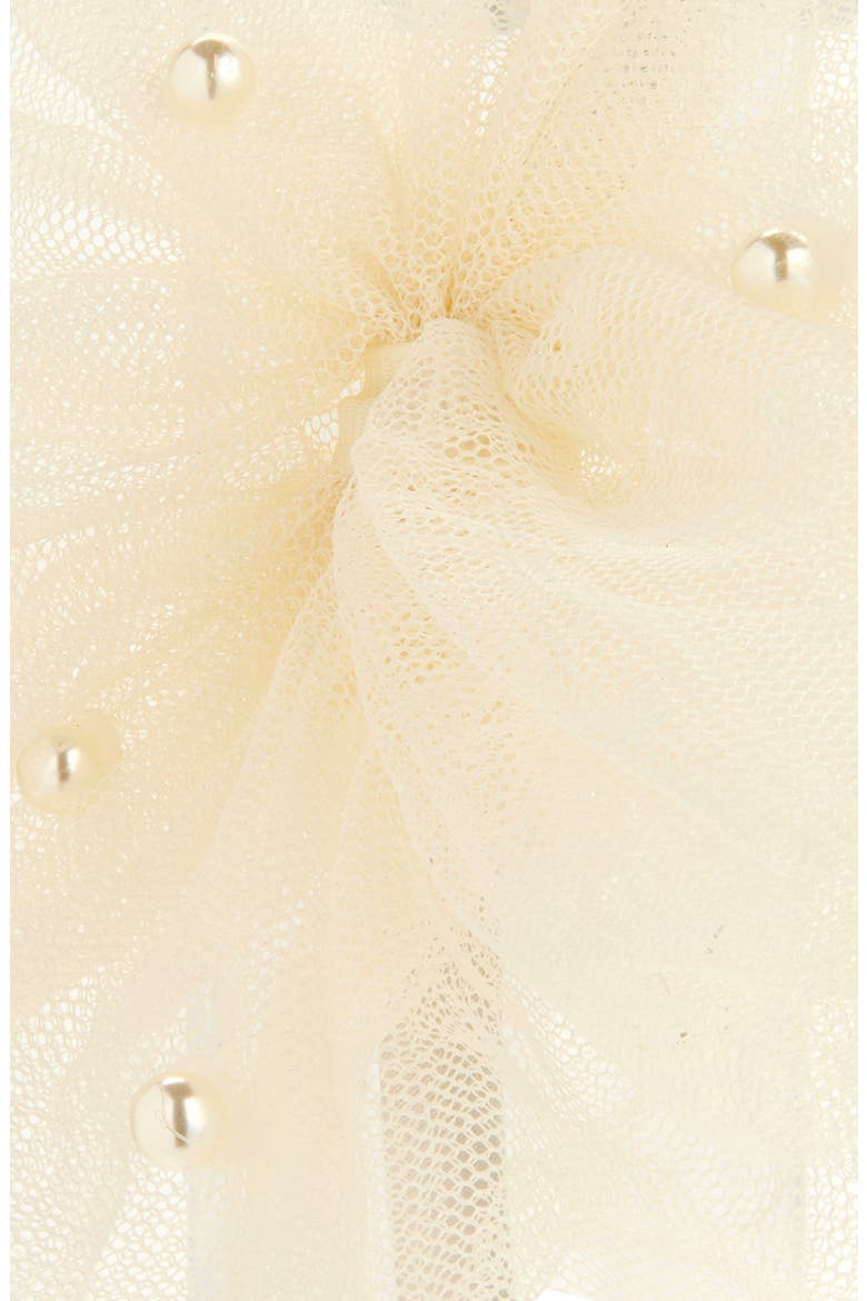 Faux Pearl Tulle Headband, Alternate, color, WHITE
