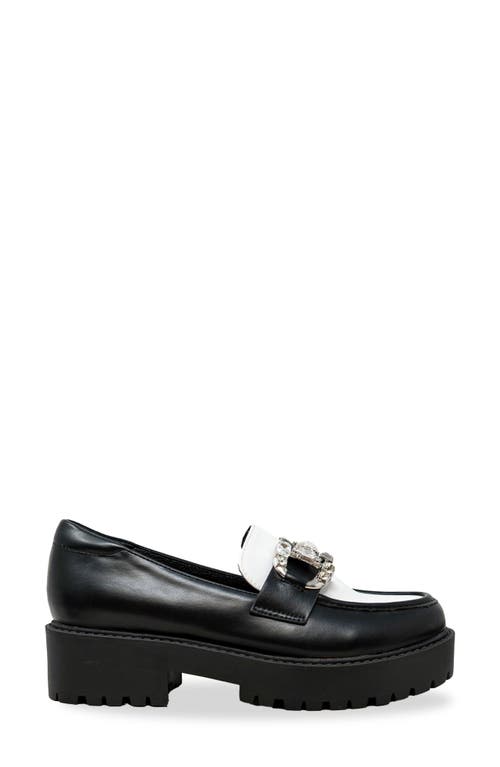 CHASE & CHLOE CHASE AND CHLOE RHINESTONE BIT PLATFORM LOAFER 