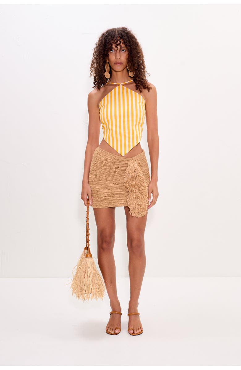 SIMONMILLER Kit Poplin Tie Top, Alternate, color, Sungold/Ecru Stripe
