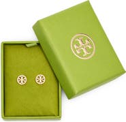 Tory Burch Icon Pavé Circle Stud Earrings
