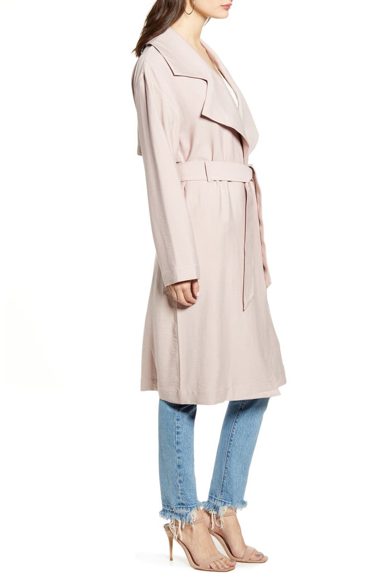 Soft Trench Coat, Alternate, color, PINK ADOBE
