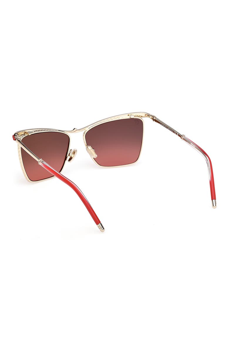 56mm Square Sunglasses, Alternate, color, GOLD / ZEISS SMOKE MIRROR RED