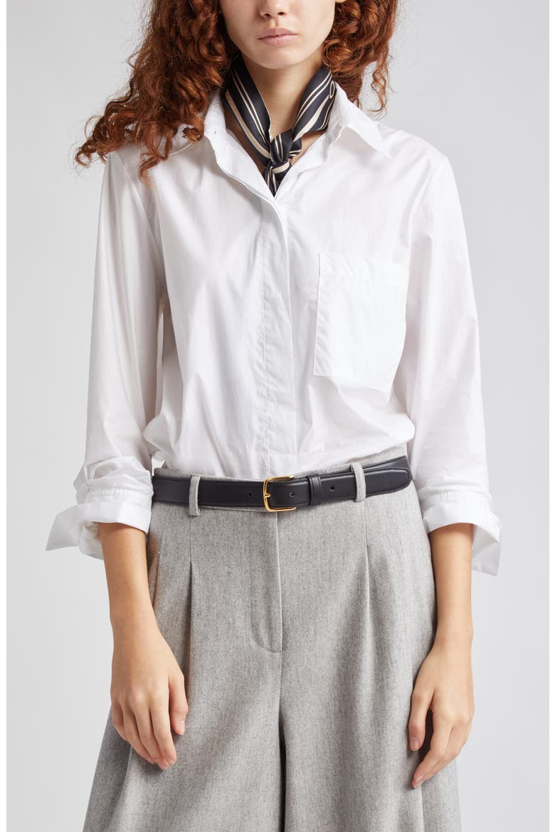Boyfriend Button-Up Shirt, Alternate, color, WHITE