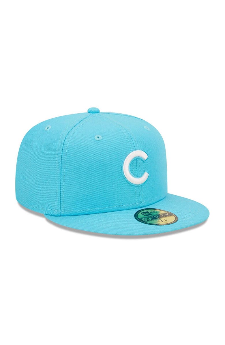New Era Men's New Era Blue Chicago Cubs Vice Highlighter Logo 59FIFTY Fitted Hat, Alternate, color, 