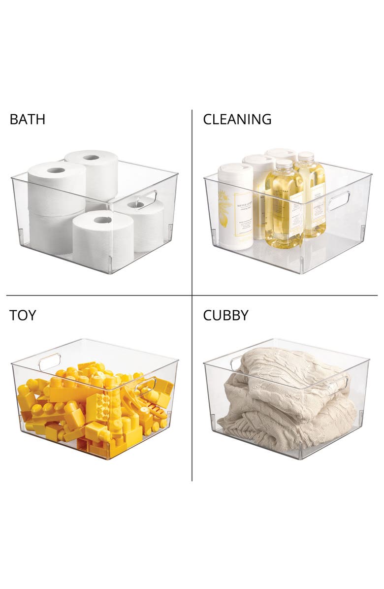 mDesign Plastic Kitchen Pantry Storage Organizer Container Bin - 2 Pack, USA Made, Alternate, color, Clear