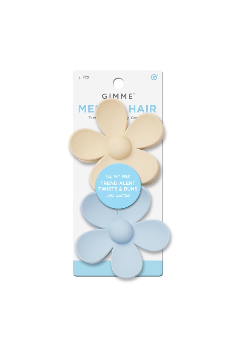 Flower Claw Clip Duo, Main, color, Blue