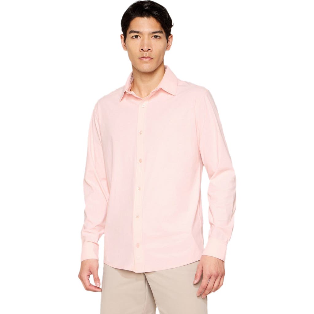 Fabletics The Don Long Sleeve Button Up In Pink