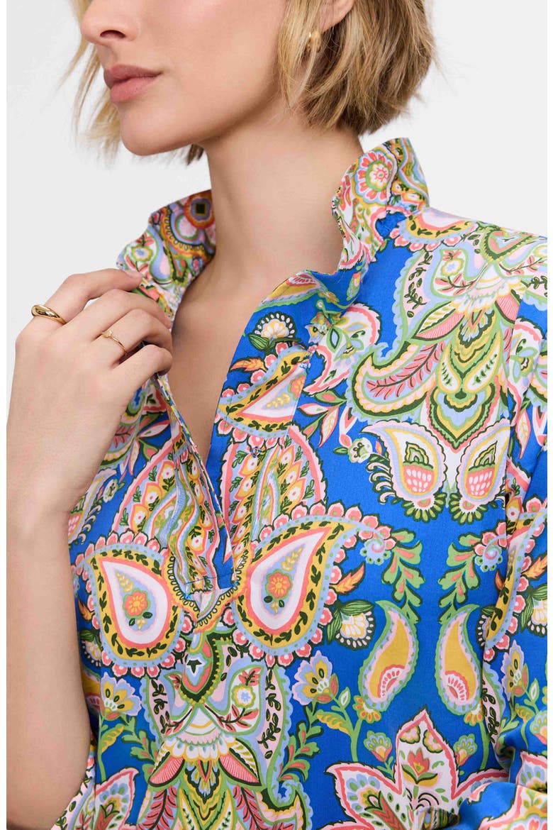 Tammy Three-Quarter Sleeve Cotton Dress, Alternate, color, BLUE/ MULTI