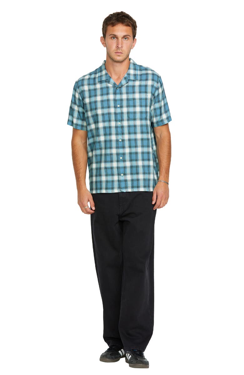Volcom Stone Facet Plaid Cotton & Viscose Camp Shirt, Alternate, color, 