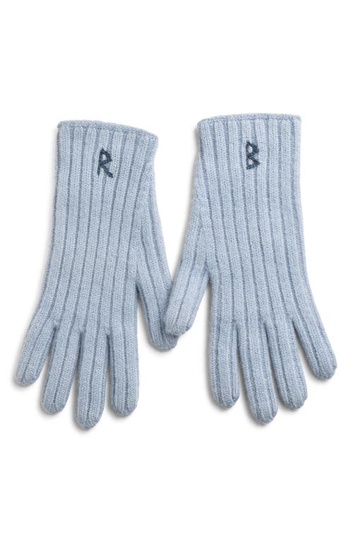 Ruslan Baginskiy Monogram Embroidered Merino Wool Gloves In Blue
