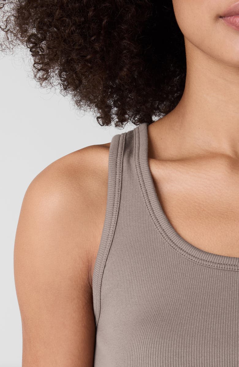 Eileen Fisher Slim Fit Scoop Neck Stretch Cotton Tank, Alternate, color, Cocoa