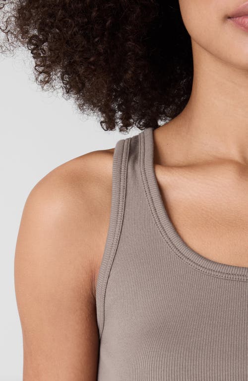 Eileen Fisher Slim Fit Scoop Neck Stretch Cotton Tank In Cocoa