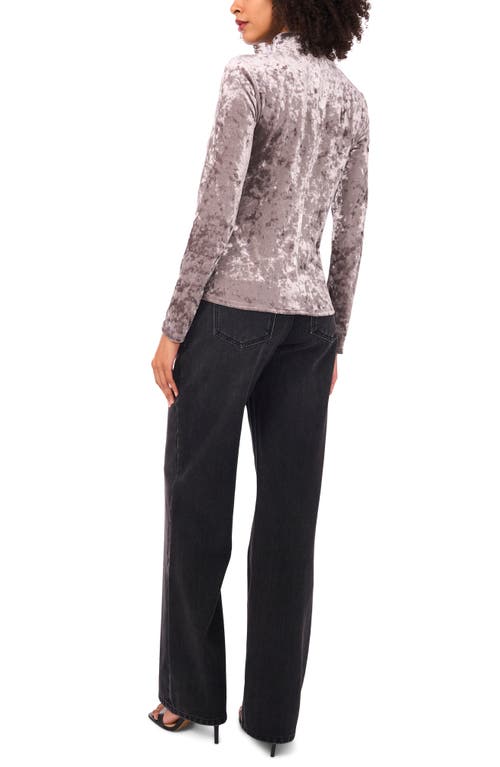 1.state Mock Neck Long Sleeve Crushed Velvet Top In Gray