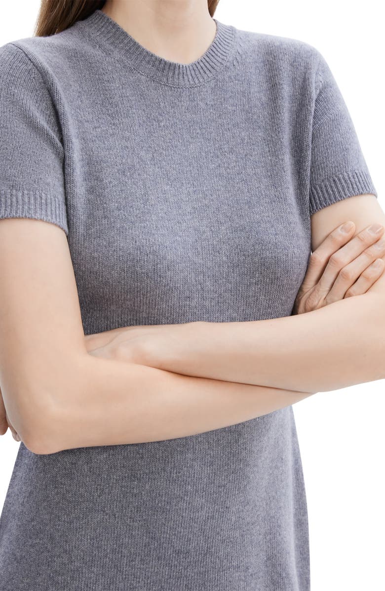 Theory Crewneck Wool & Cashmere Mini Sweater Dress, Alternate, color, 