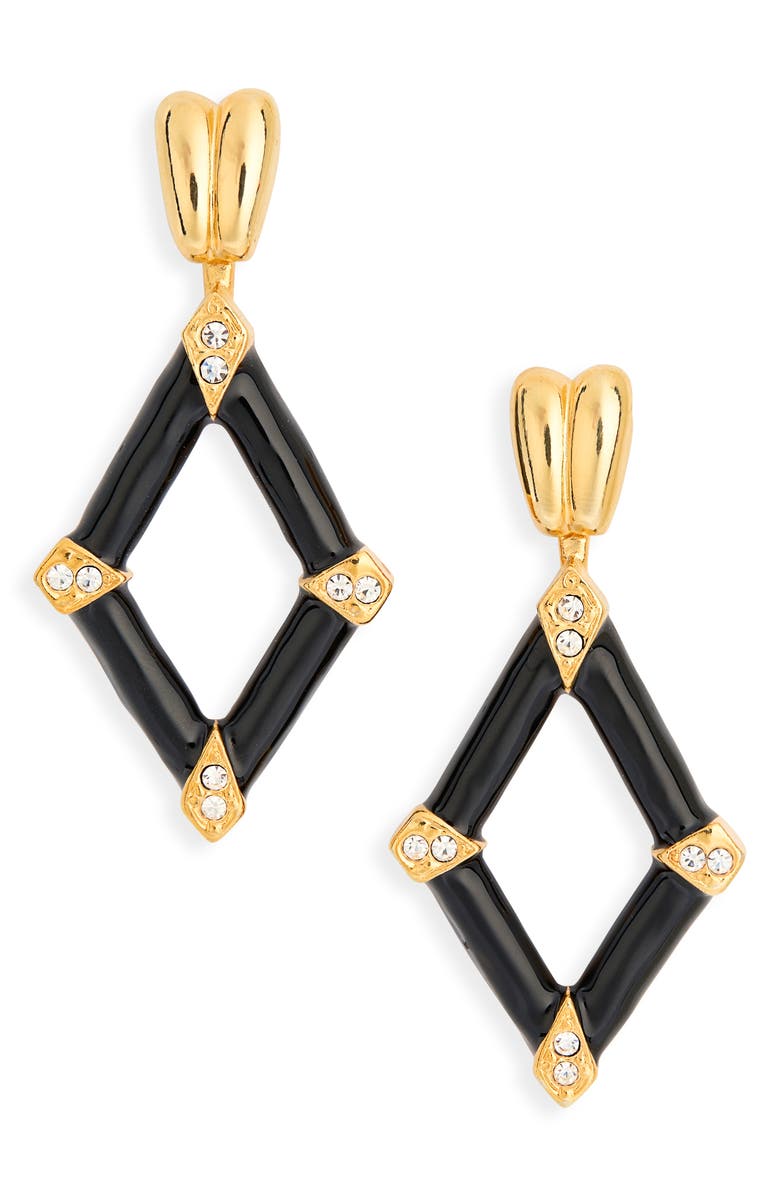 Kenneth Jay Lane Diamond Drop Earrings, Main, color, Gold