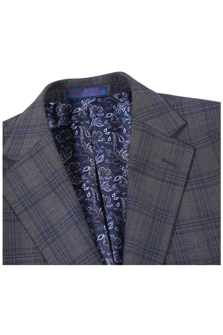 Plaid Trim Fit Notch Lapel Two-Piece Suit, Alternate, color, BROWN