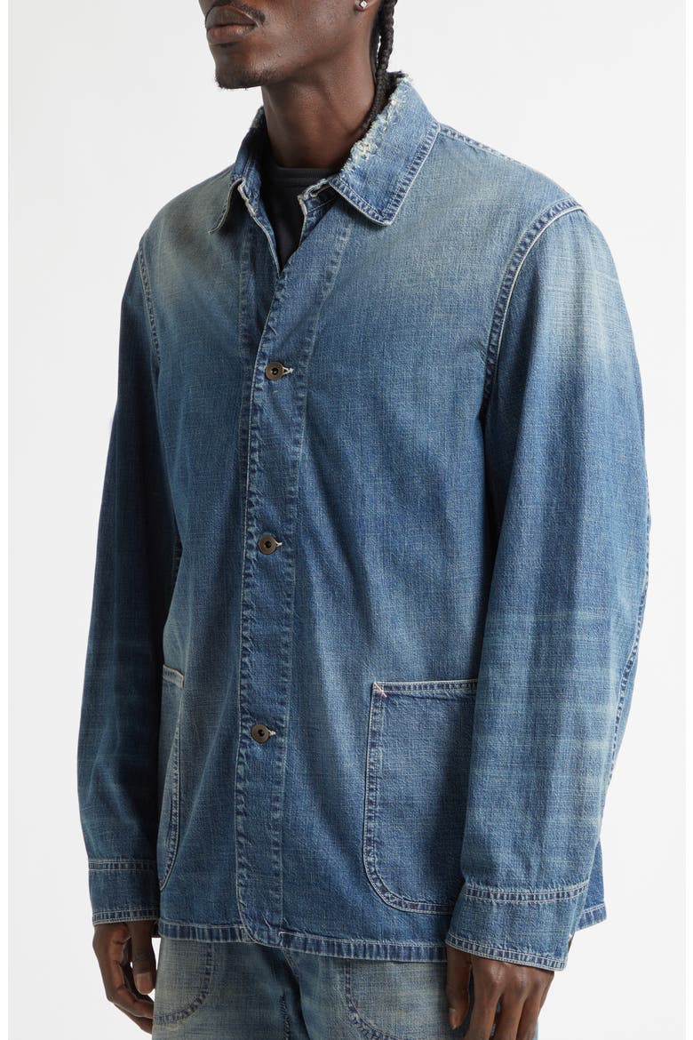 Ripped & Repaired Chambray Jacket, Alternate, color, WASHED BLUE