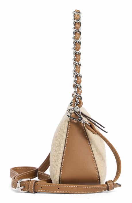 Jace Faux Leather & Faux Shearling Shoulder Bag