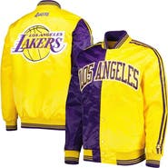STARTER Men's Starter Purple/Gold Los Angeles Lakers Fast Break Satin Full-Snap Jacket