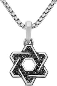 David Yurman Deco Star of David Pendant with Pavé Black Diamonds
