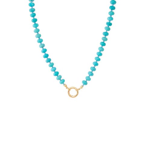 Turquoise Beaded Clicker Necklace