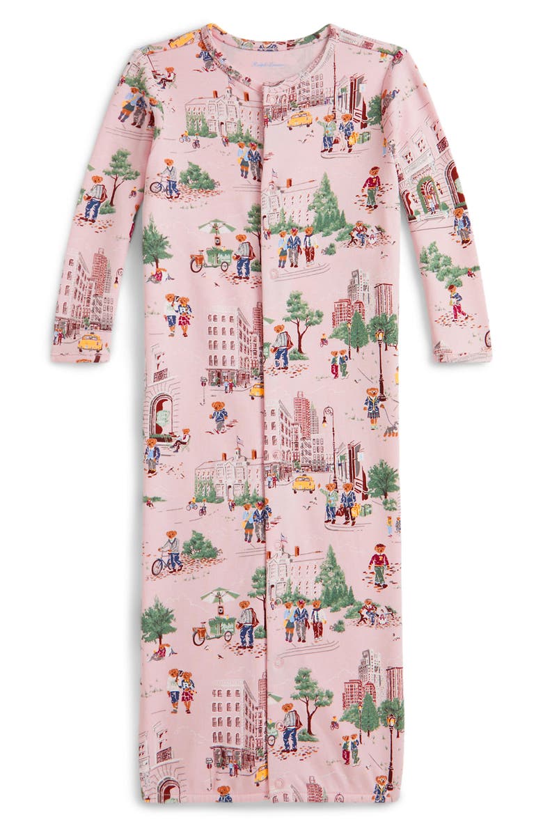 Ralph Lauren NYC School Bear Print Romper, Alternate, color, Multi