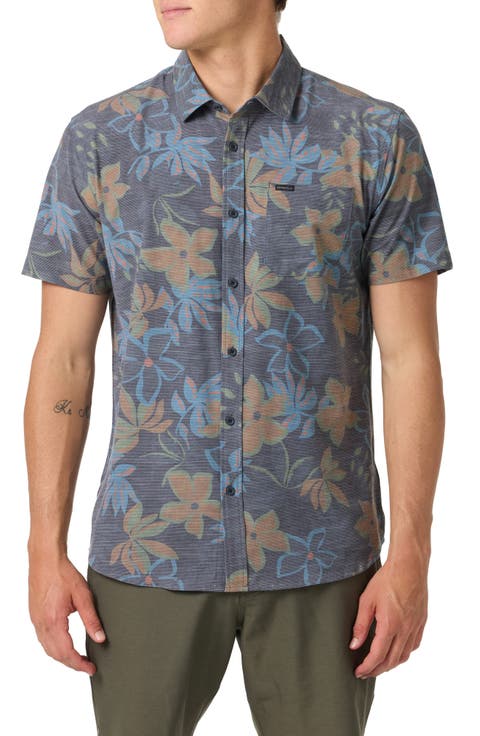 TRVLR UPF Traverse Slub Short Sleeve Performance Button-Up Shirt