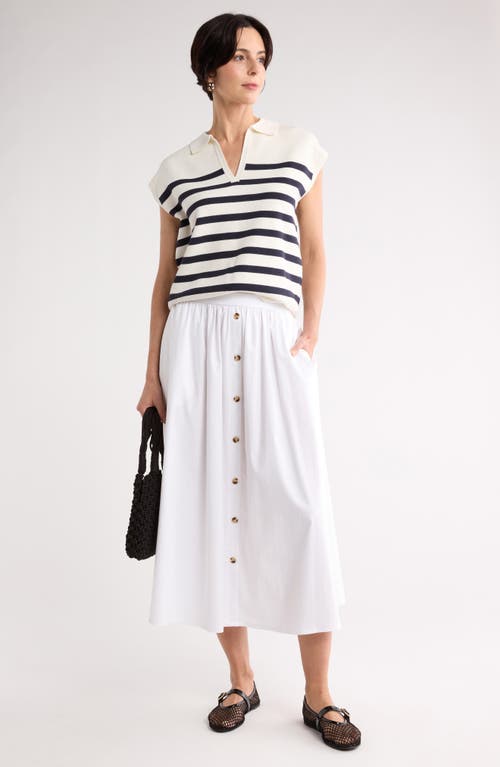 Nordstrom Rack Sleeveless Popover Polo Sweater In White