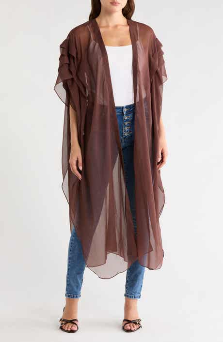 BCBGeneration Solid Pleated Chiffon Duster