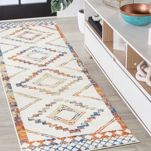 Jonathan Y Amir Moroccan Beni Souk Area Rug In Ivory/blue/orange