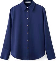 MANGO Flowy Satin Shirt