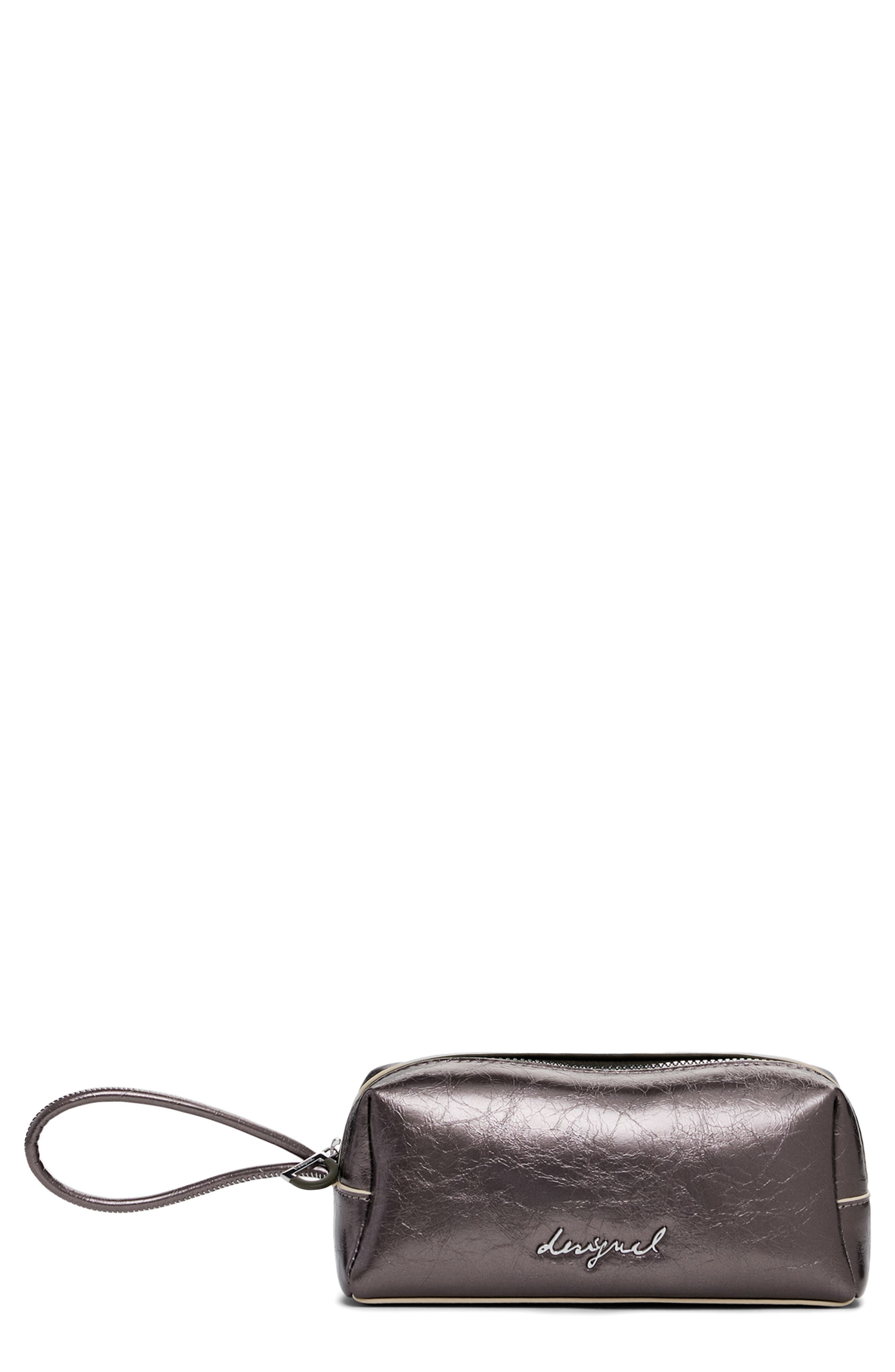 Desigual Metallic Faux Leather Wristlet, Main, color, 
