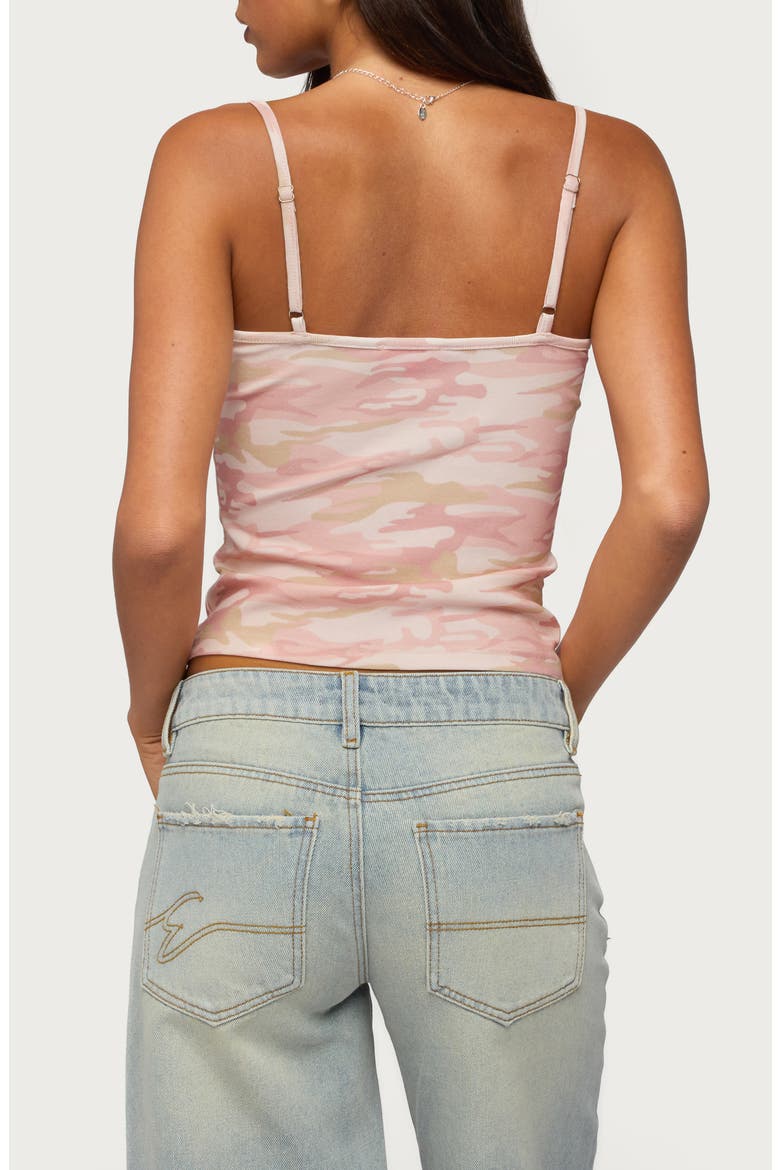 Ciellah Camo Print Stretch Cotton Camisole, Alternate, color, LIGHT-PINK