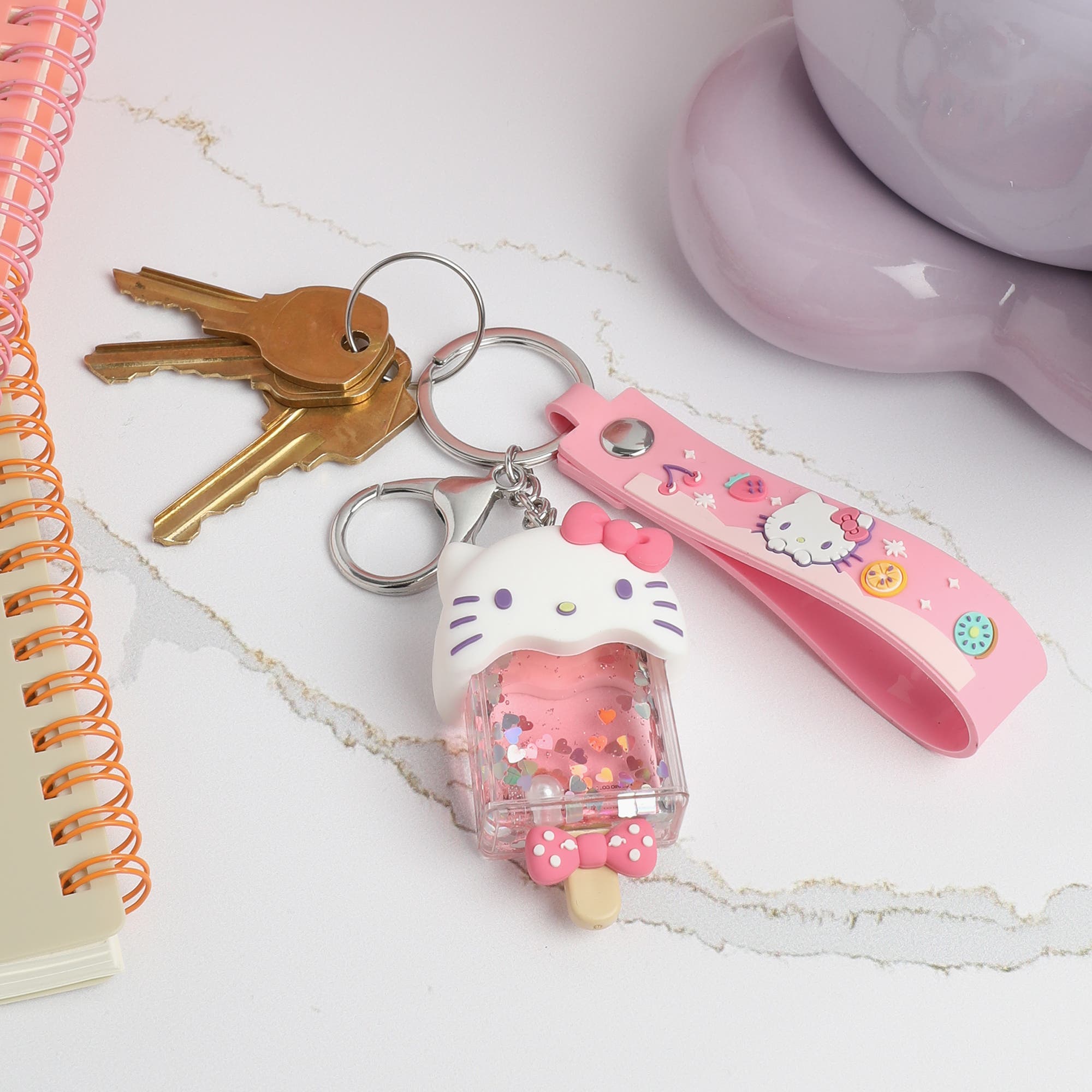 Hello Kitty Acrylic Liquid Popsicle Keychain, Alternate, color, Pink