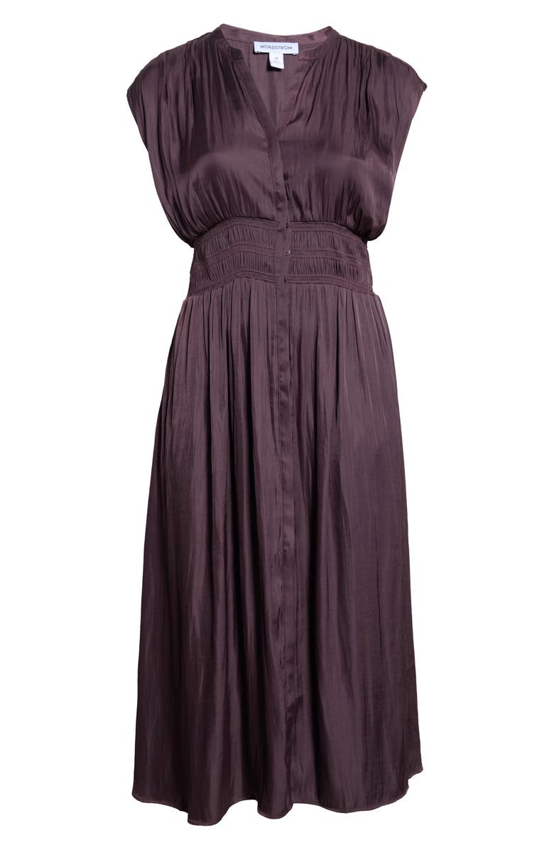 Nordstrom Smocked Waist Maxi Dress, Alternate, color, Brown Roast