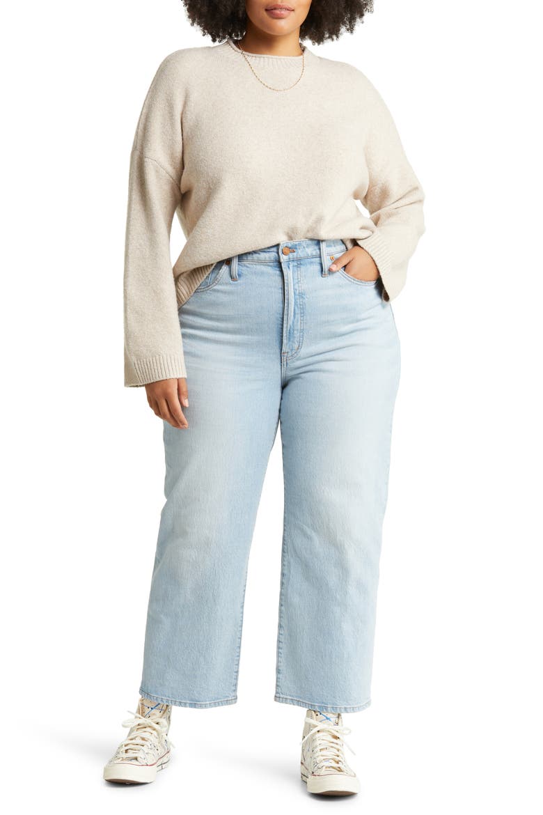 Cozy Roll Crewneck Sweater, Alternate, color, BEIGE OATMEAL HEATHER