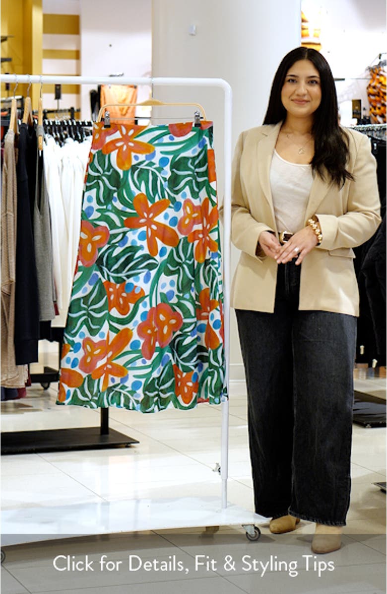 Lenny Print Cotton Skirt, sales video thumbnail