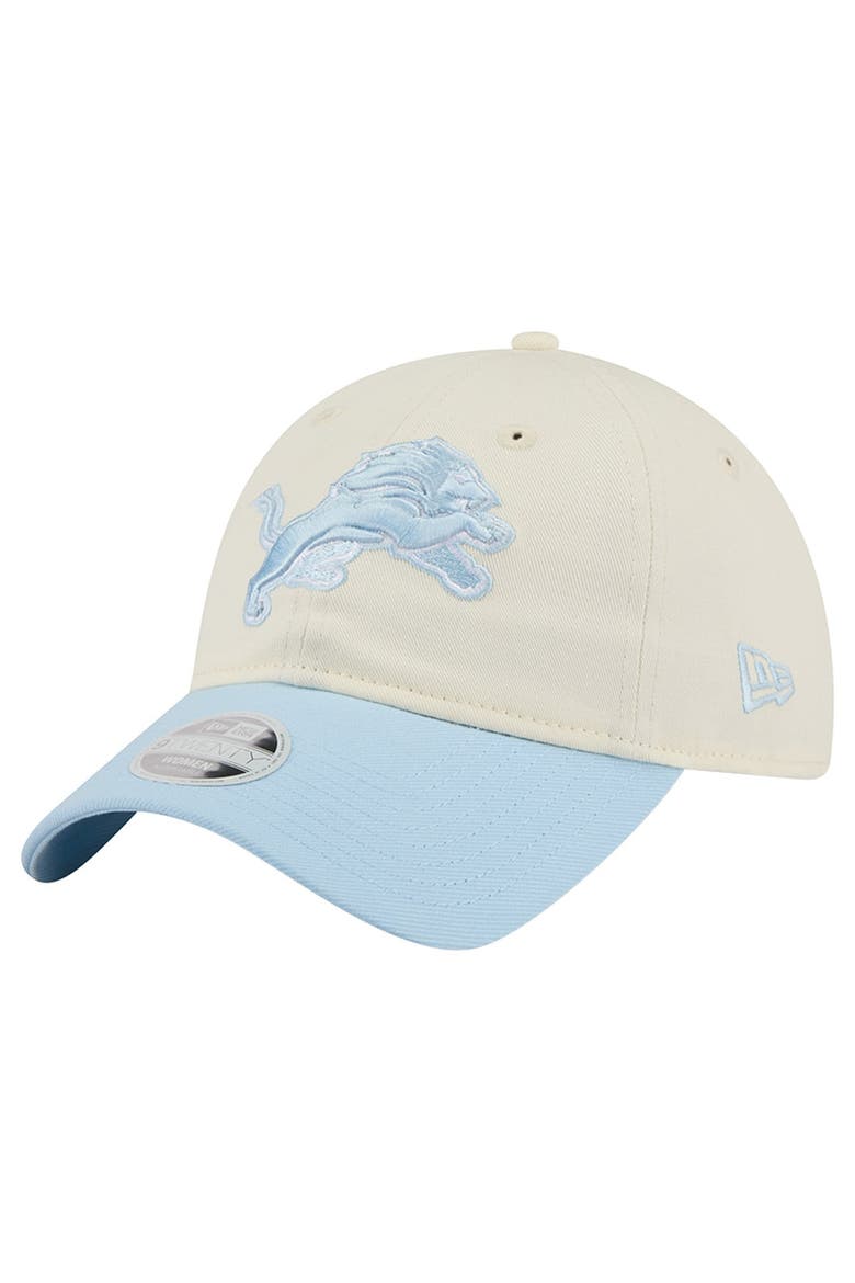 Women's New Era Cream/Coastal Blue Detroit Lions 9TWENTY Adjustable Hat, Main, color, Cream