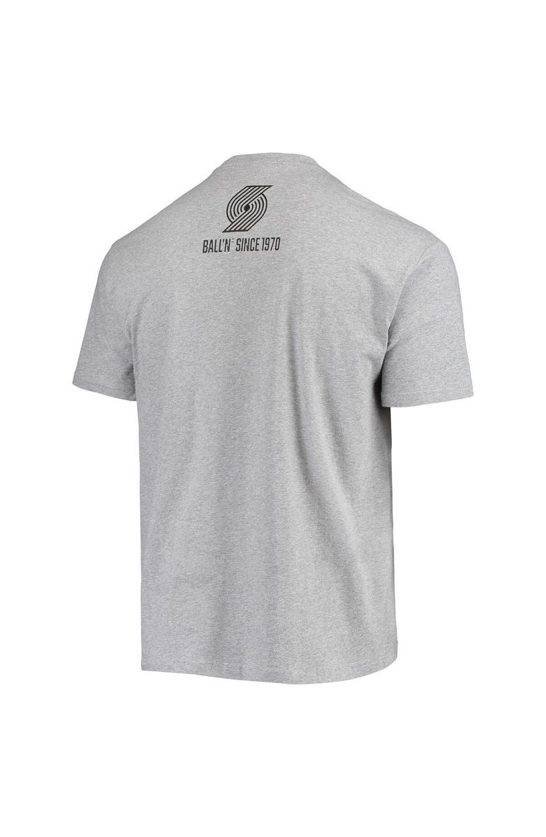BALL'N Men's BALL'N Heathered Gray Portland Trail Blazers Since 1970 T-Shirt, Alternate, color, Heather Gray