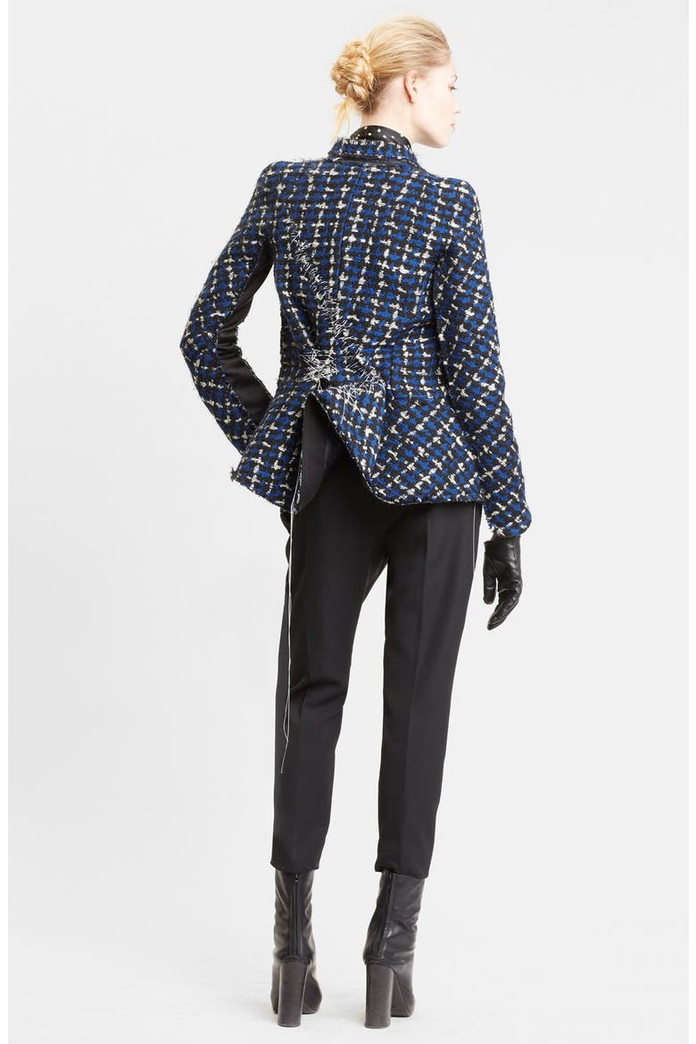 Stitch Detail Tweed Jacket, Alternate, color, BLUE/ BLK/ WHITE