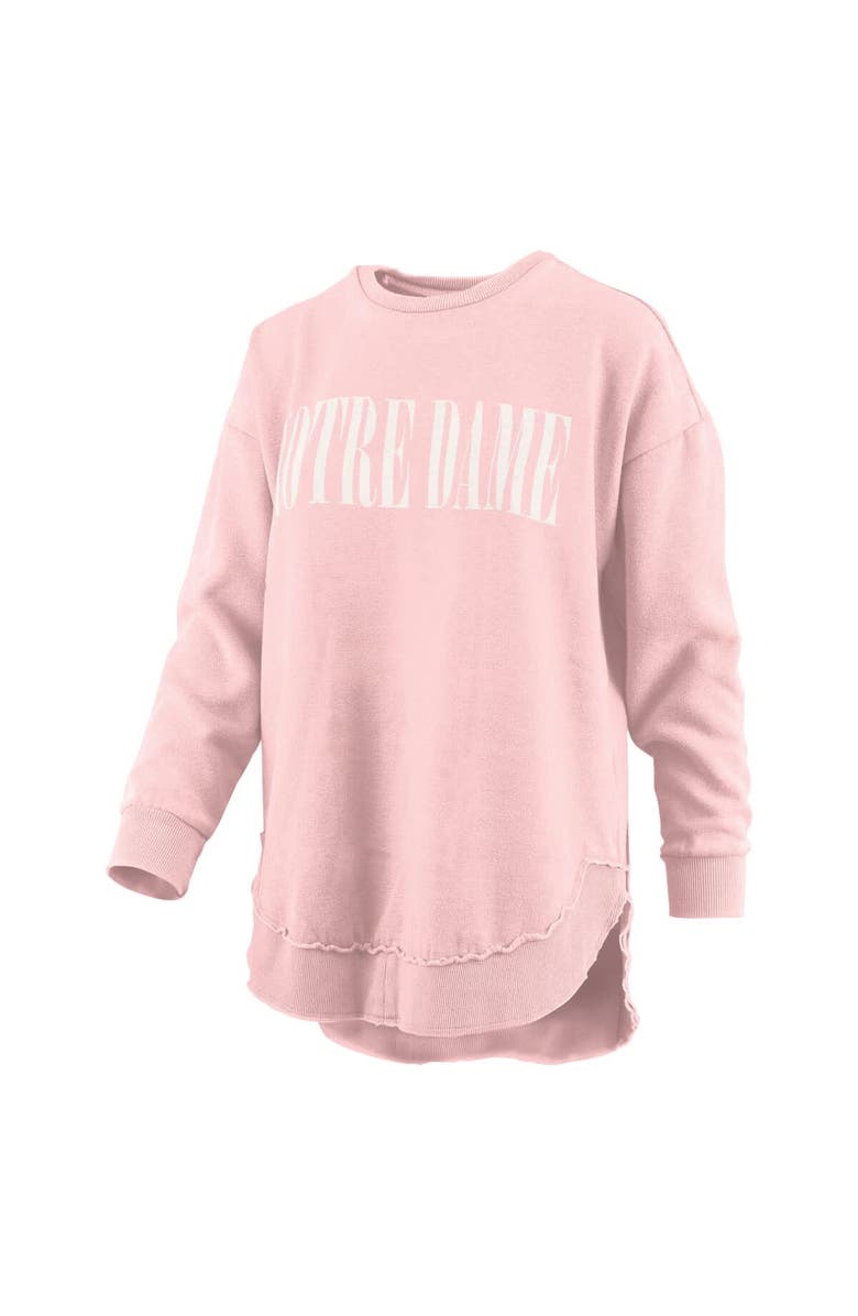 PRESSBOX Women's Pressbox Pink Notre Dame Fighting Irish Poncho Fleece Pullover Sweatshirt, Alternate, color,