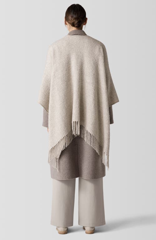 Eileen Fisher Open Front Bouclé Alpaca & Silk Wrap In White
